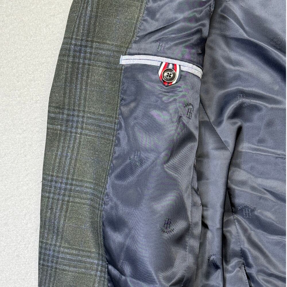 Tommy Hilfiger Men's Modern-Fit plaid Sport Coat green/blue 36S $295 - Picture 10 of 11